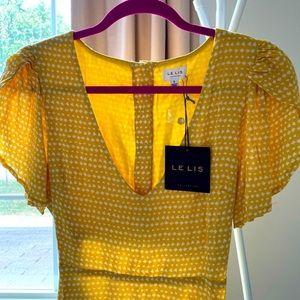 LE LIS yellow dress with keyhole back